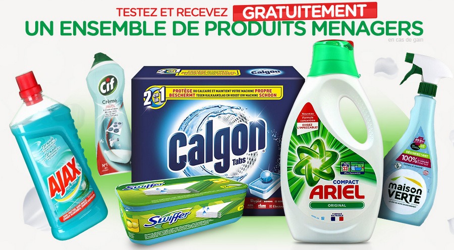 Echantillons Produits Ménagers, echantillon gratuit calgon, echantillon gratuit ajax, echantillon gratuit cif, echantillon gratuit swiffer, echantillon gratuit ariel, echantillon gratuit maison verte,