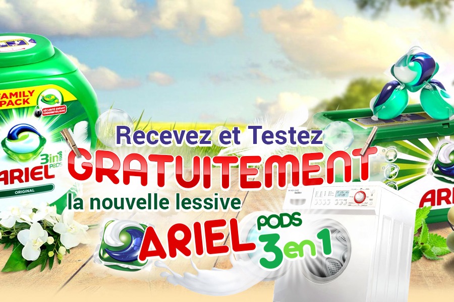 Echantillon Lessive Ariel Pods 3 en 1
