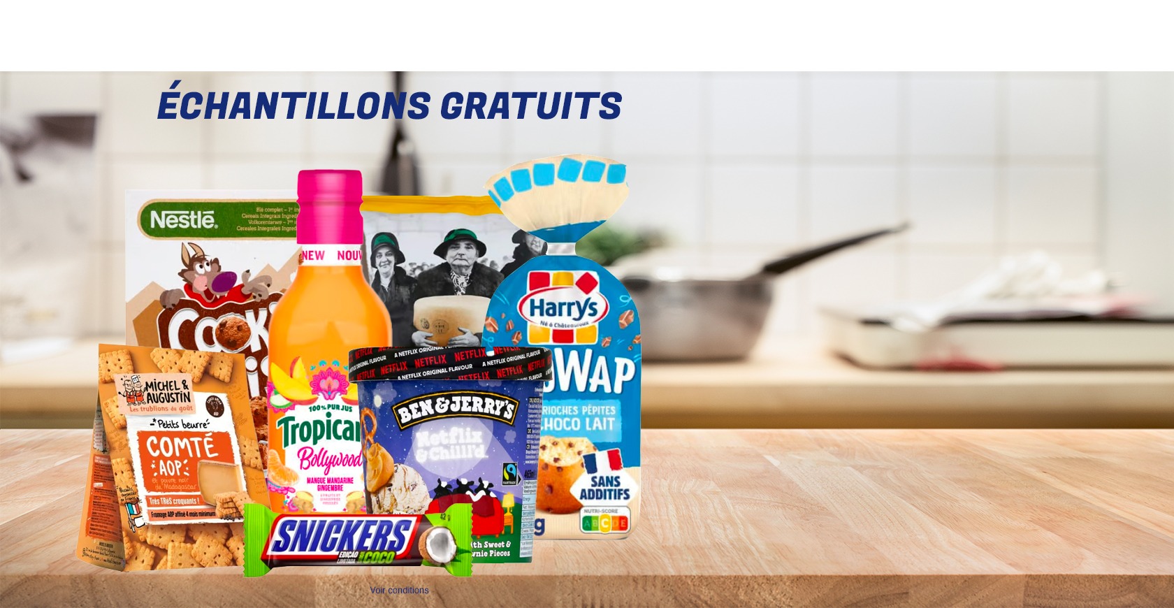 Echantillon gratuit lot alimentaire sucré et salé