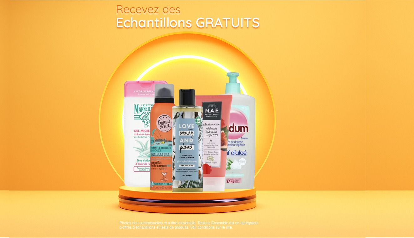 échantillon gratuit gel douche et produits d'hygiène corporelle