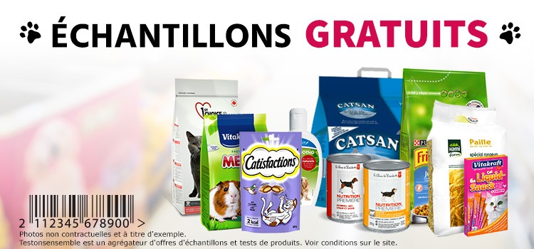 Échantillon croquettes chien et chat gratuit