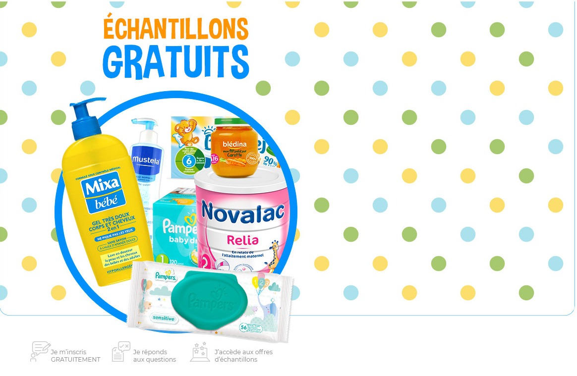 Kit échantillon bébé gratuit à recevoir à domicile