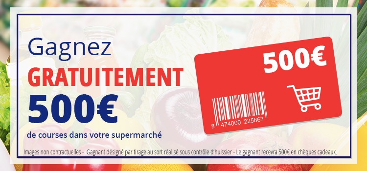 Bon de réduction pour les courses valeur 500€