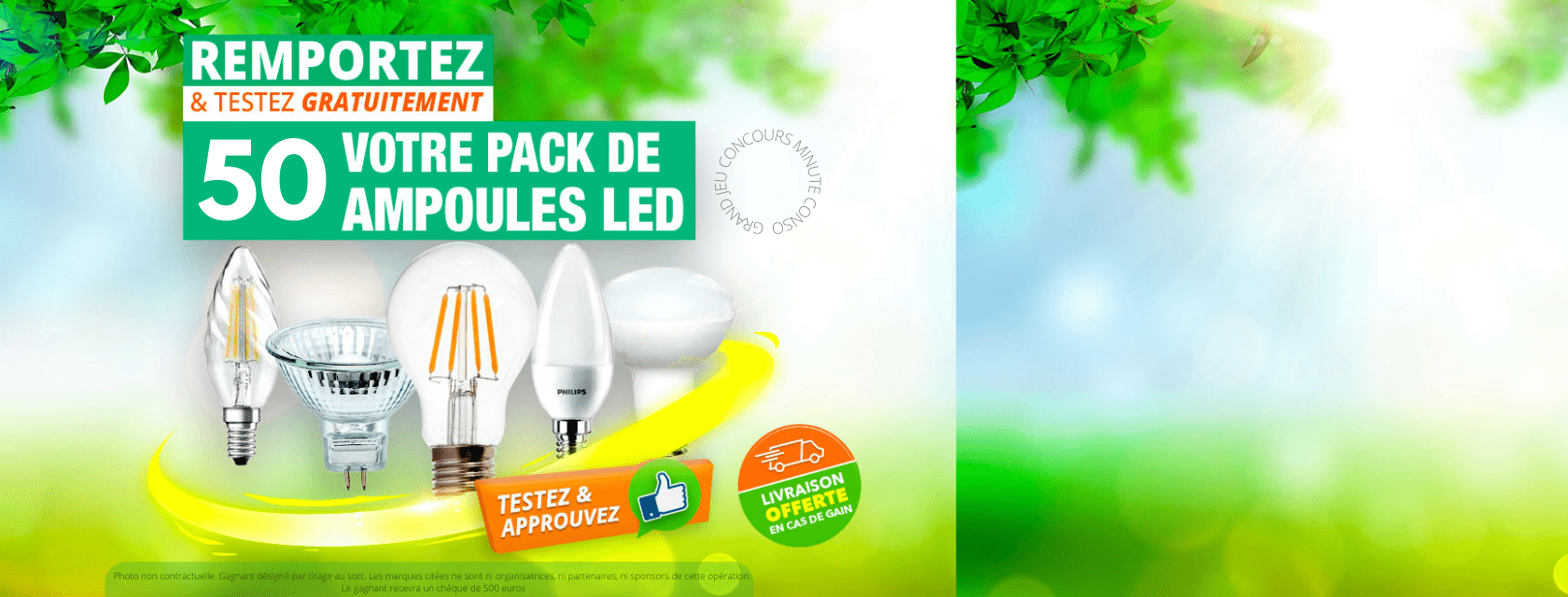 echantillon gratuit leds, lot gratuit ampoule led