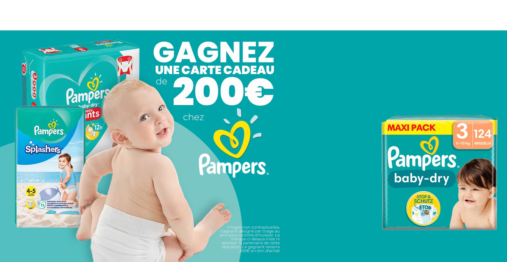 Couches Pampers bon cadeau 200€