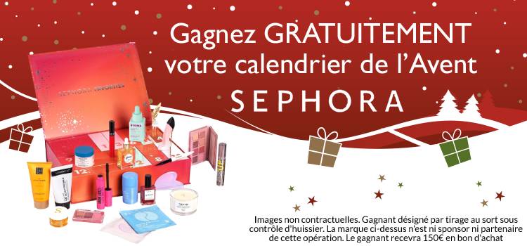 Calendrier de l'avent Sephora gratuit