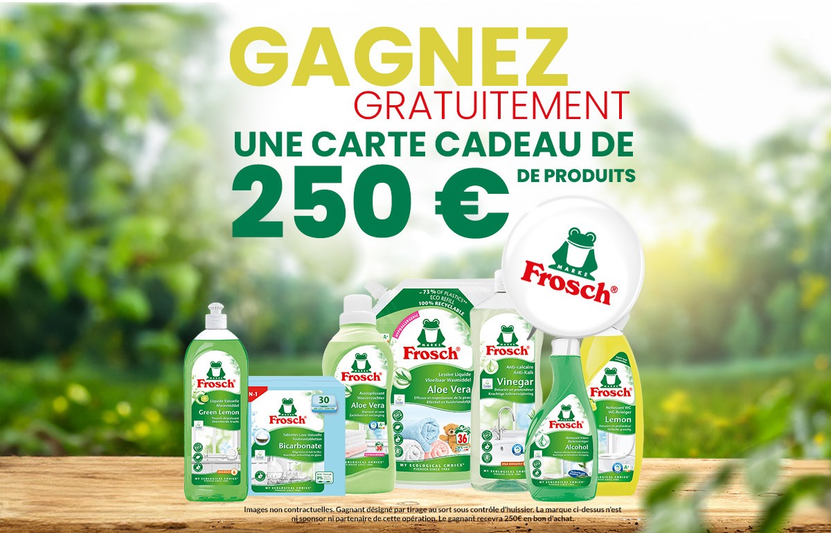 Testez gratuitement les produits d’entretien et détergents écologiques Frosch