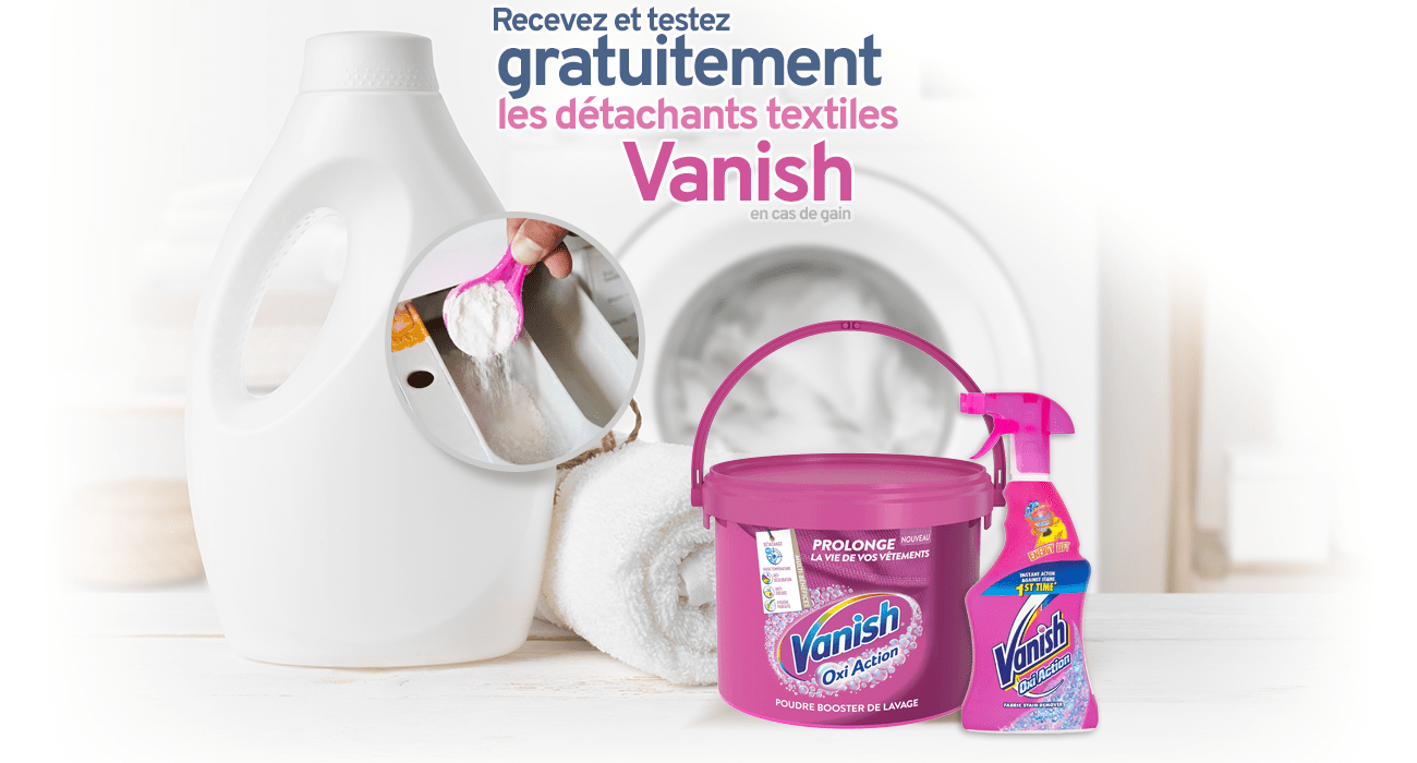 Echantillon gratuit lessive Vanish détachant textile
