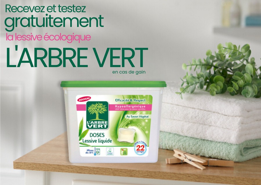 echantillon lessive l'Arbre Vert, Bons Plans Et Promos L'Arbre Vert-  Echantillon Gratuit