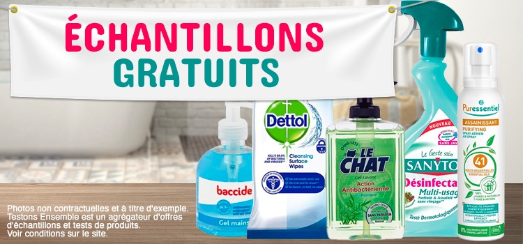 kit à recevoir produits ménagers antibactérien, échantillons gratuits produits antibactériens