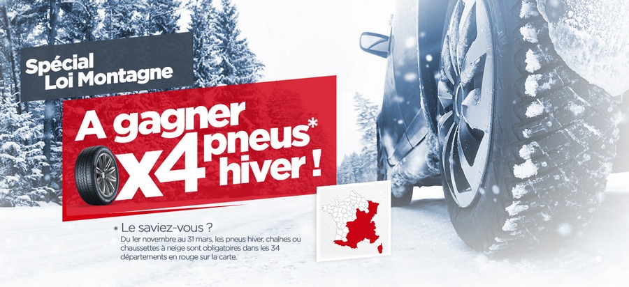 Jeu concours pour gagner 4 pneus hiver gratuit