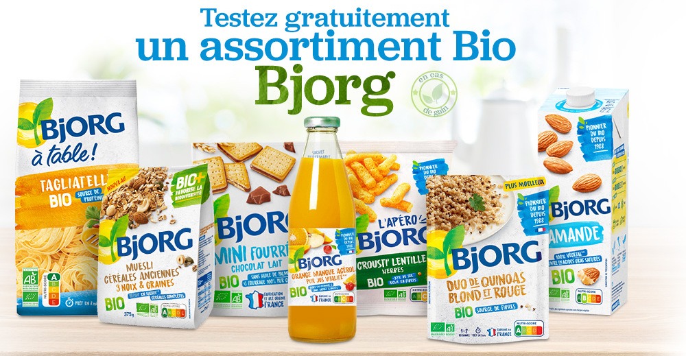 Test gratuit produits alimentaires bio