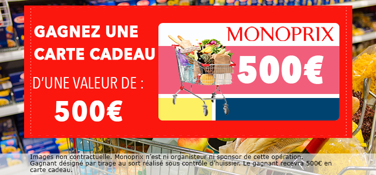 Jeu concours gratuit carte cadeau Monoprix