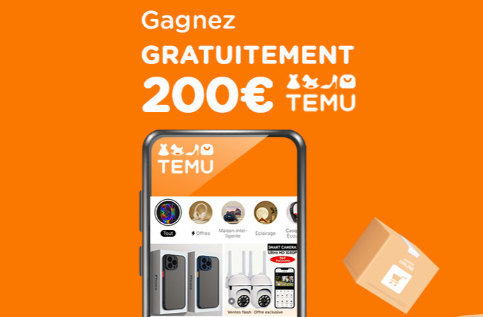 Coupon cadeau Temu 200€